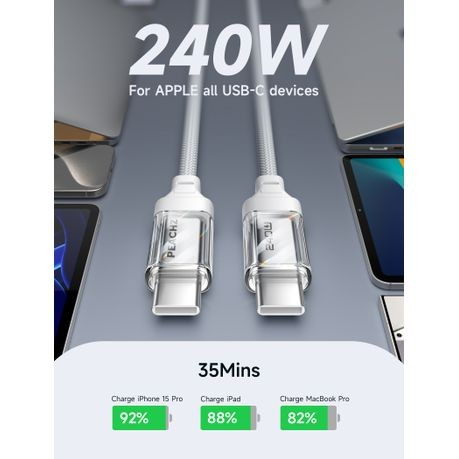 PEACHZ 240W USB C to USB C Cable ,Type C Fast Charger Cable ,2 meter Cord