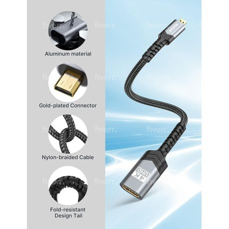 PEACHZ Micro-HDMI Male to HDMI Female Adapter 0.2M