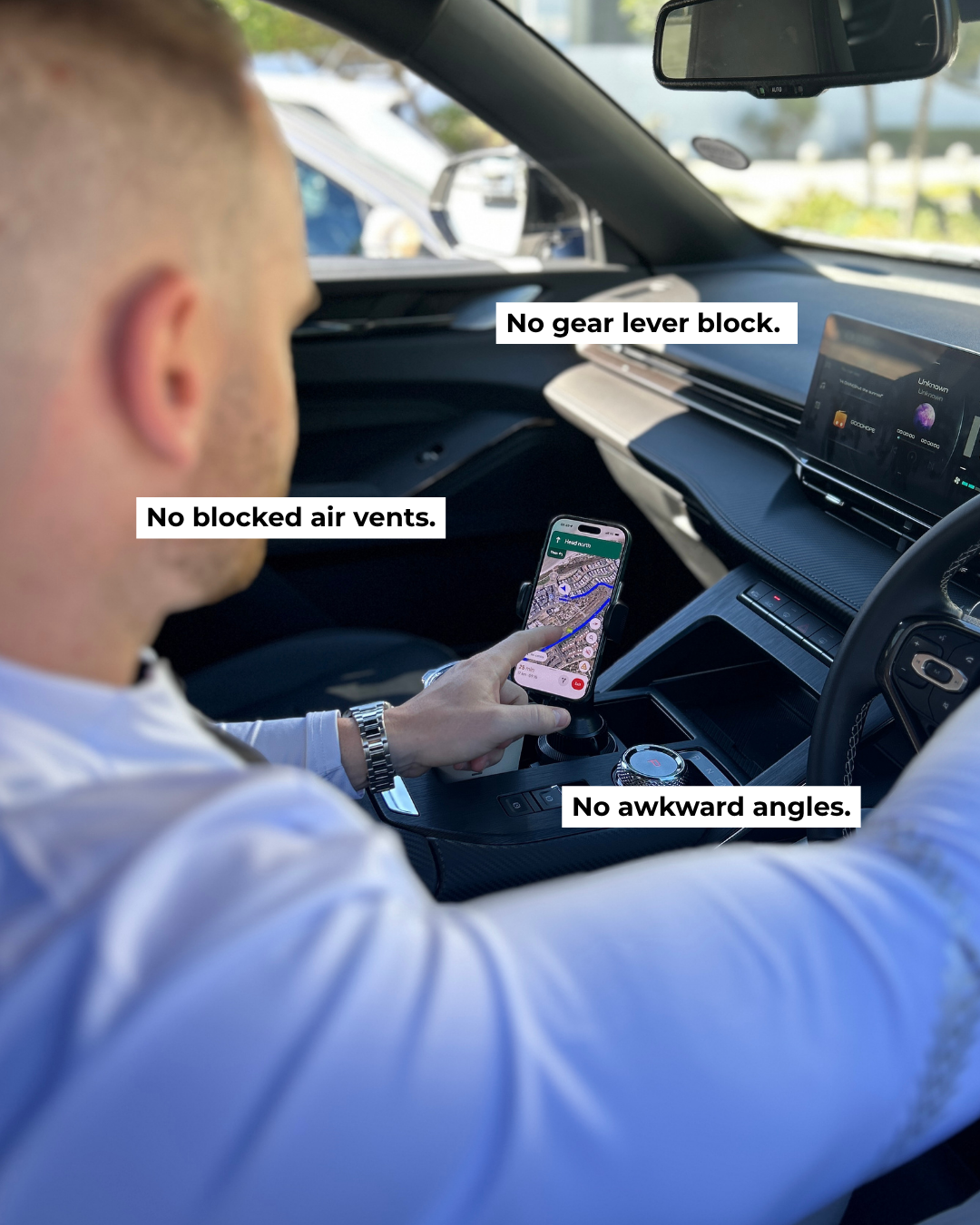 PEACHZ Cup Holder Car Phone Mount