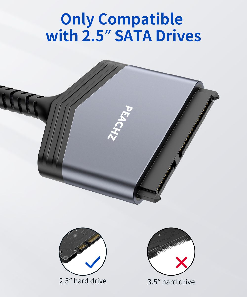 PEACHZ USB-C to 2.5" SATA III Hard Driver Adapter 0.2M