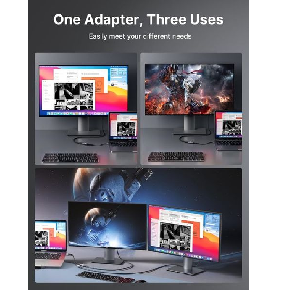 PEACHZ USB-C to Female DisplayPort 1.4 Adapter 0.2M
