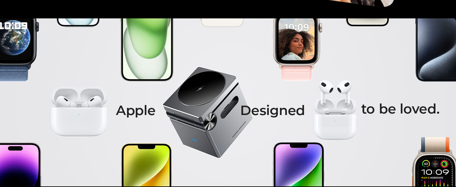 PEACHZ 3-in-1 Wireless Magsafe Charger for Apple Devices Only