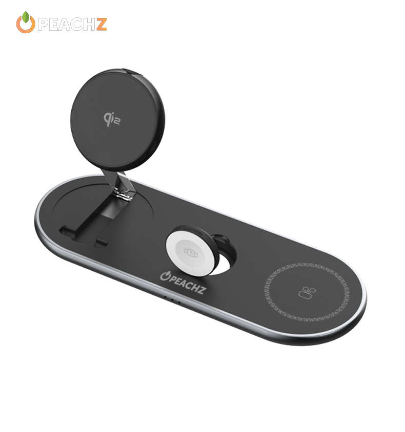 PEACHZ Qi2 3-in-1 Magnetic Wireless Charging Stand-15W Fast Charging
