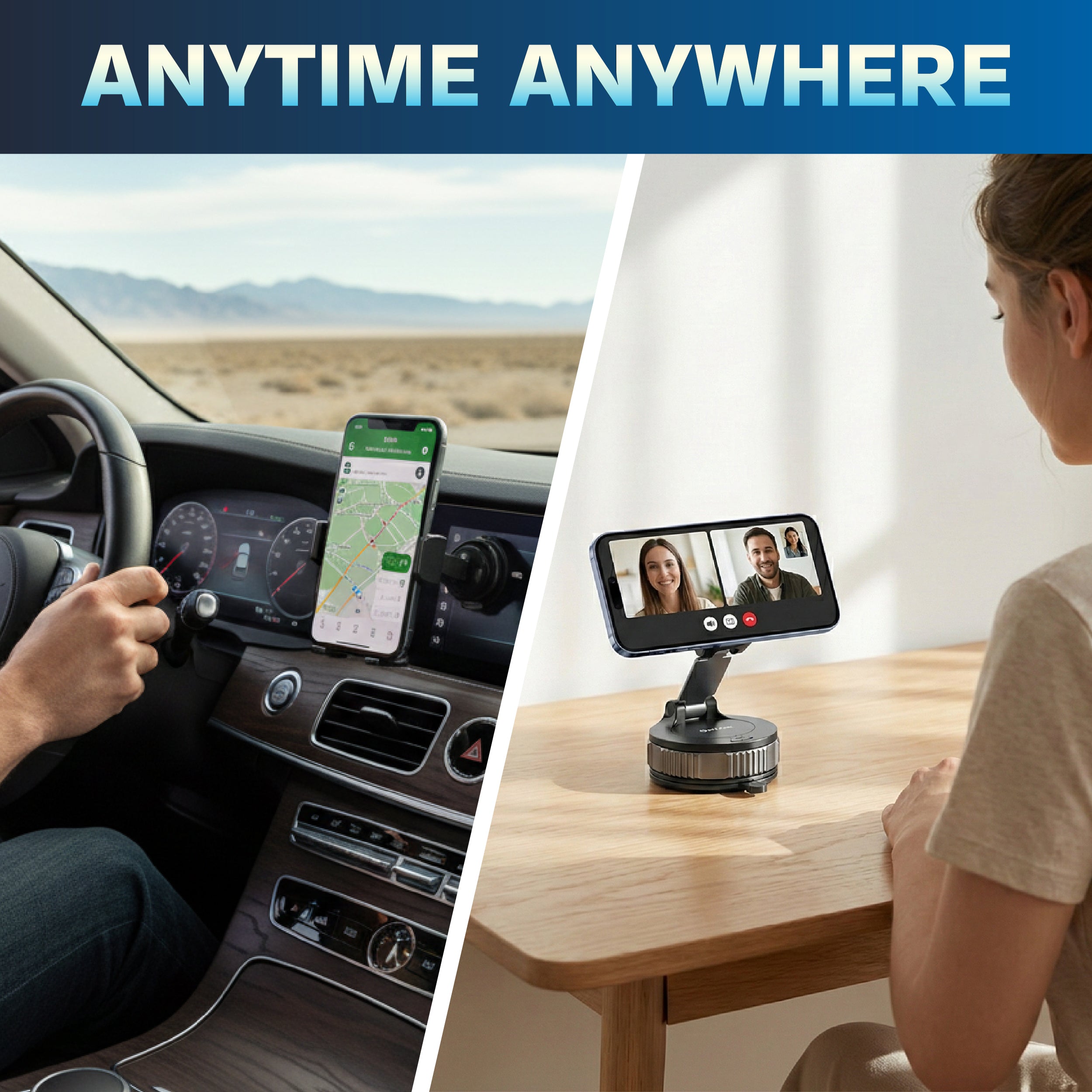 Peachz Adjustable Car Phone Holder with Strong Grip 360 Adjustable