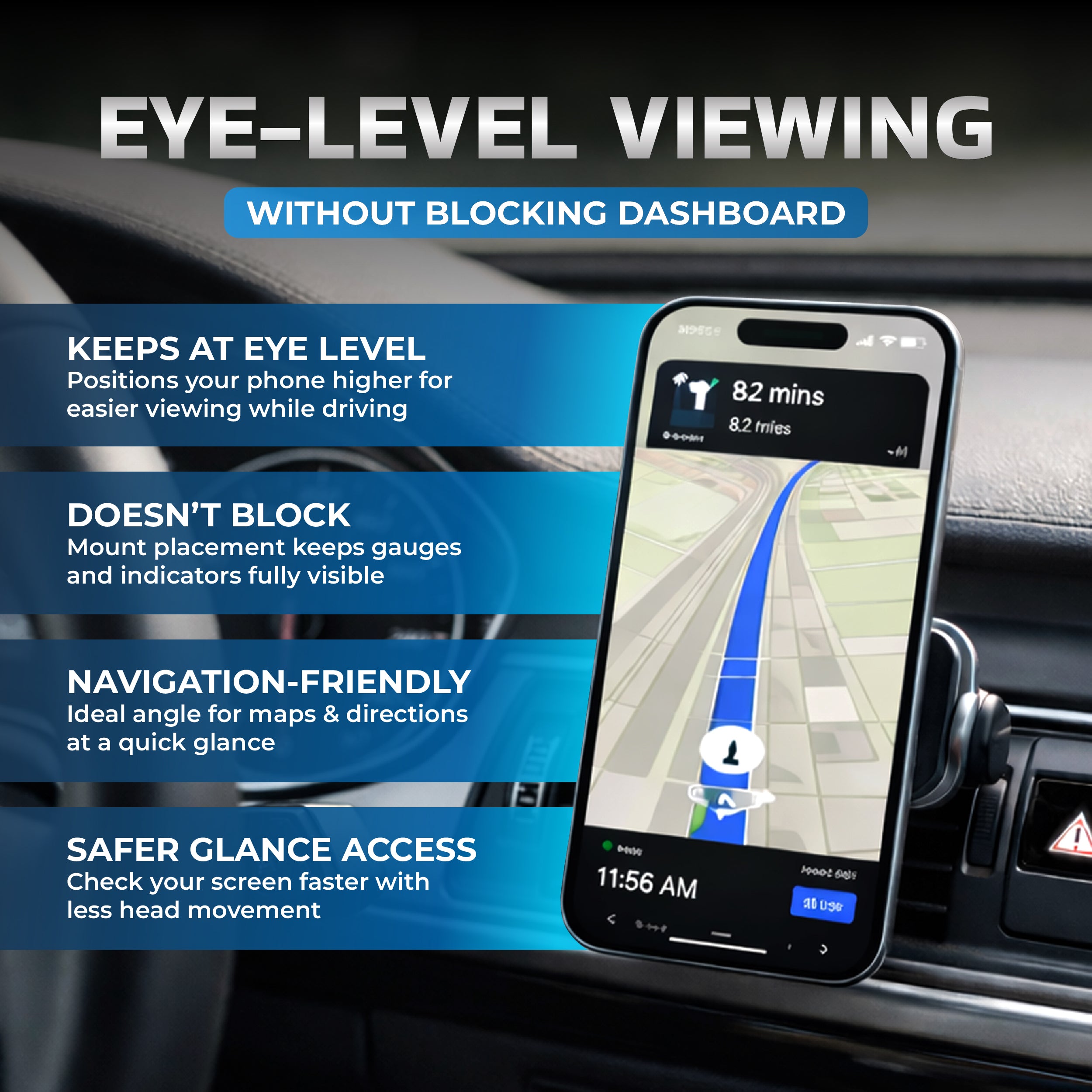 Peachz Magnetic Air Vent Car Phone Holder Secure Grip