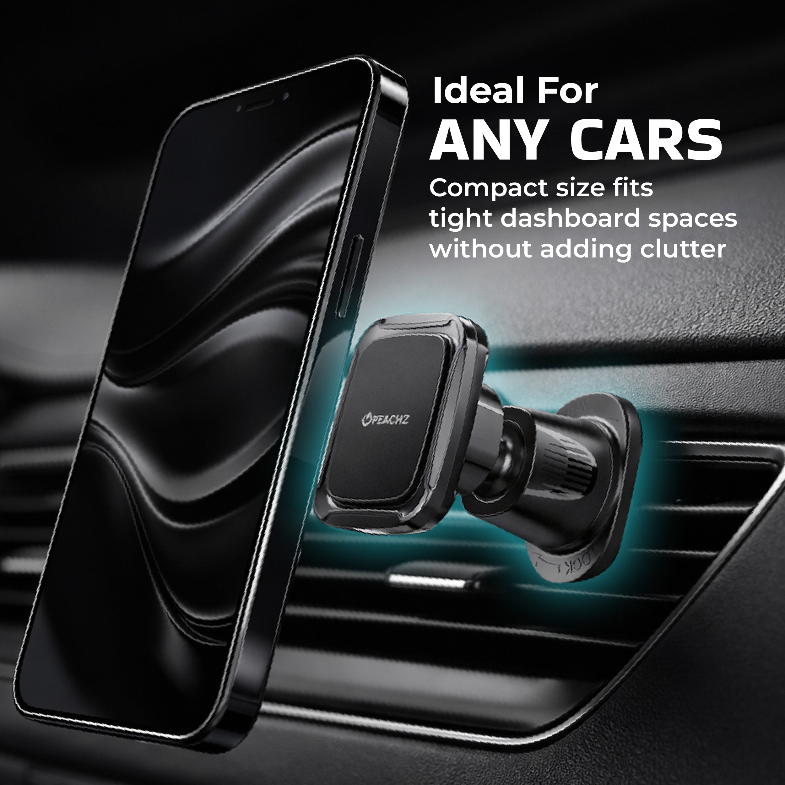 Peachz Magnetic Air Vent Car Phone Holder Secure Grip
