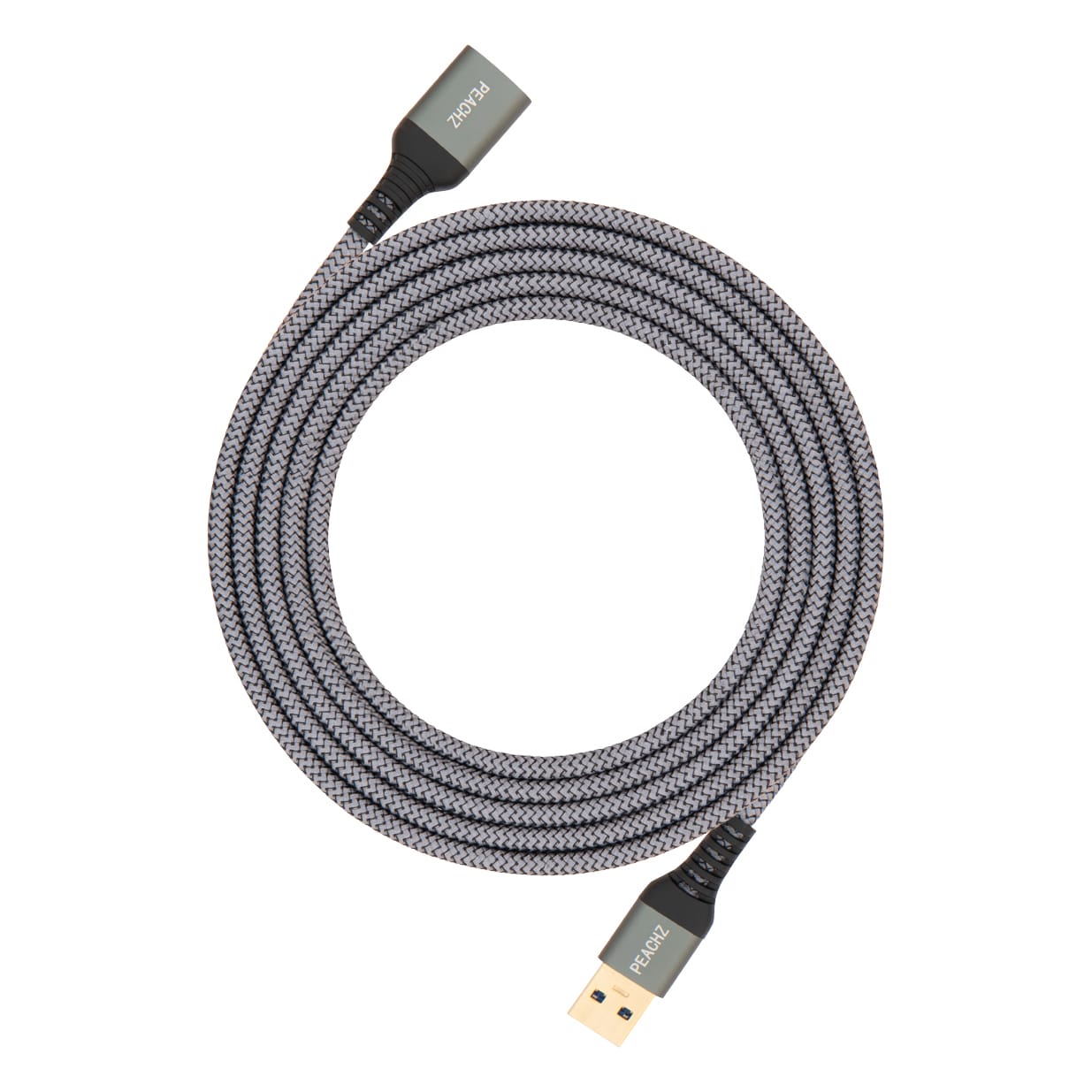 PEACHZ USB-A Male to USB-A Female USB 3.0 Nylon Braided Extension Cable 2M