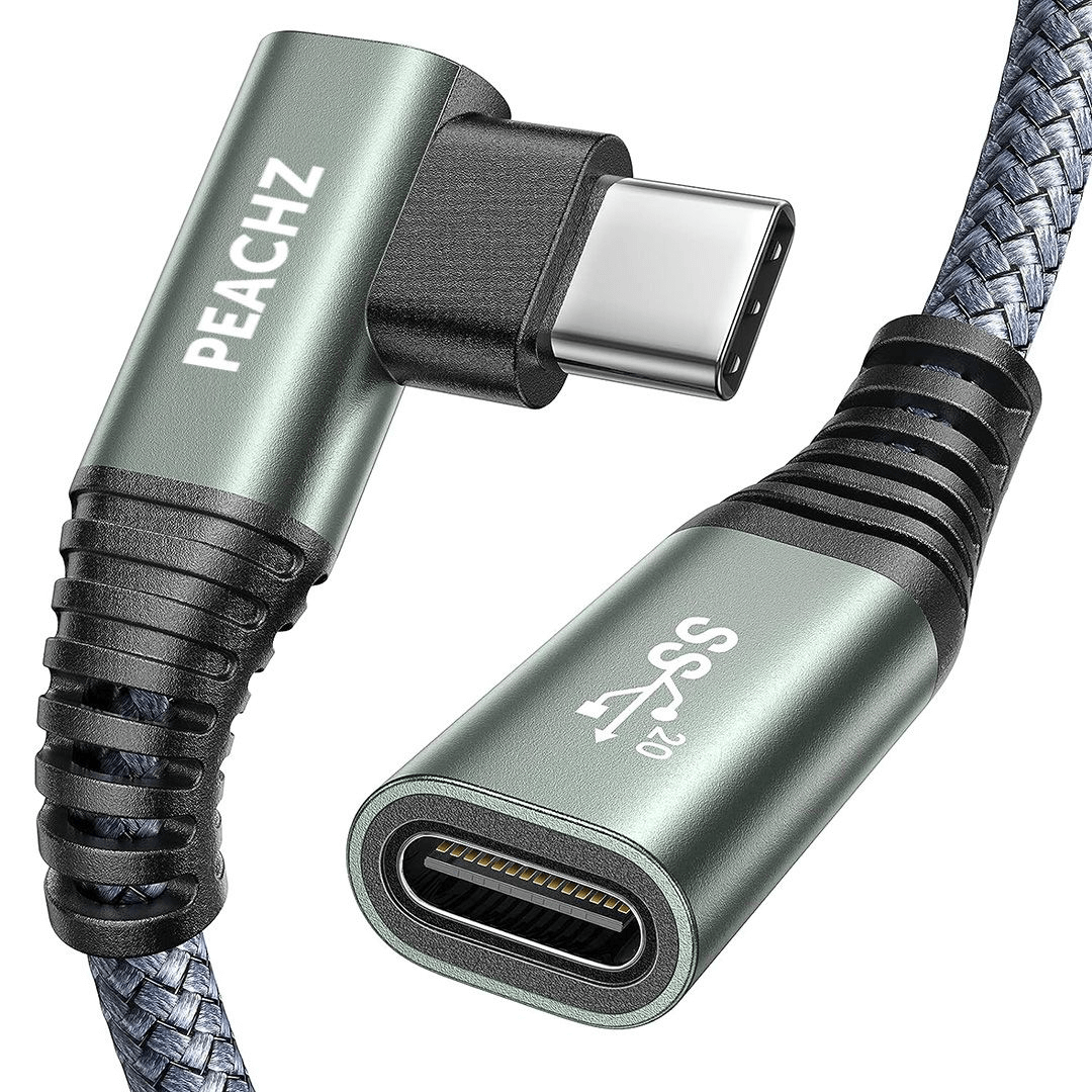 PEACHZ 100W USB-C Nylon Braided Extension Cable 2M