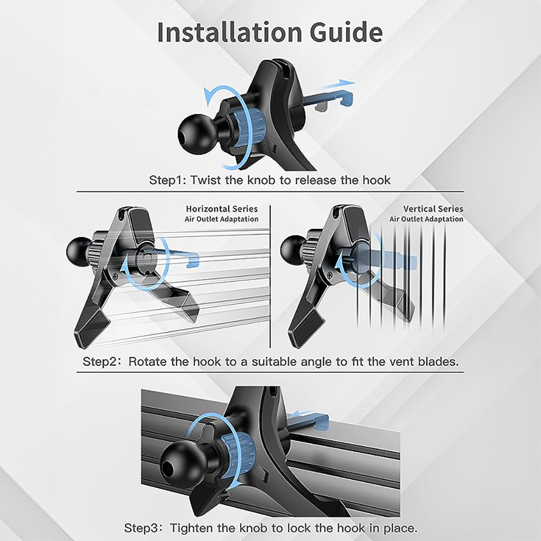Universal Car Mount Clip For Round Air Vent