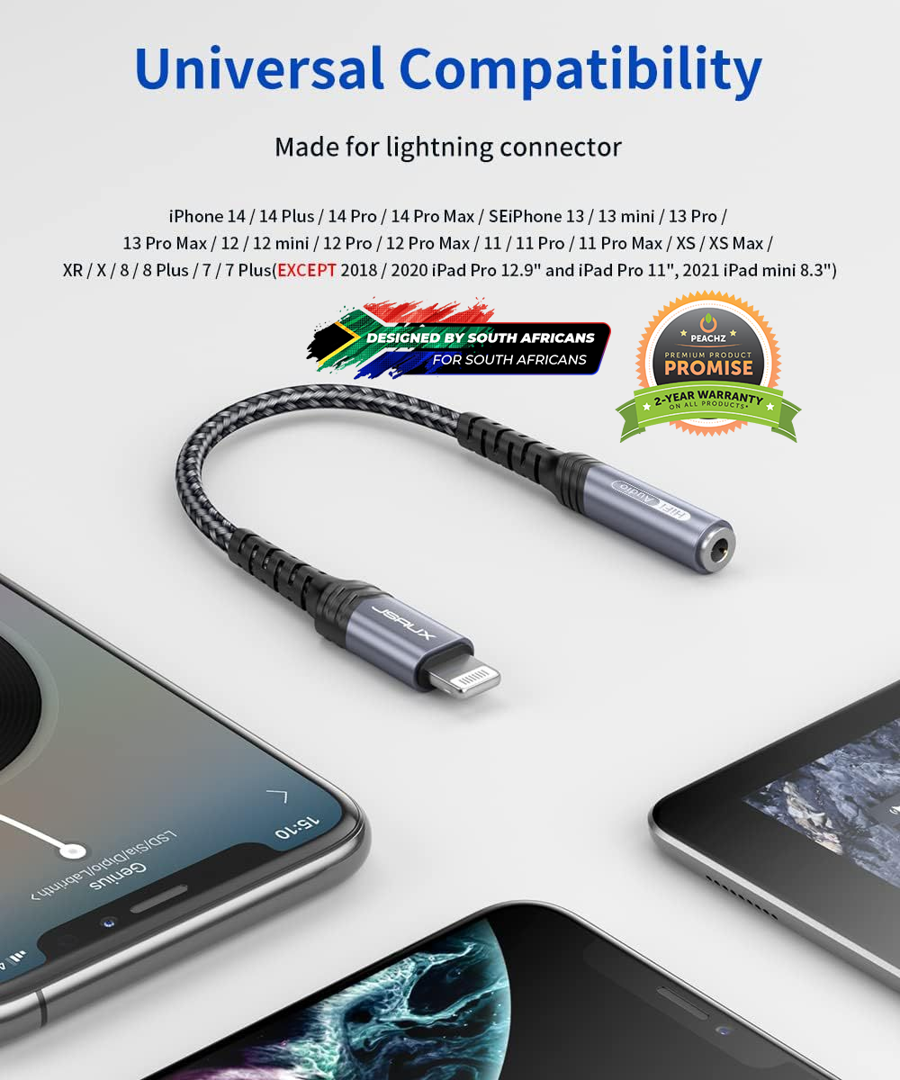 PEACHZ Lightning to 3.5mm Female Headphone Jack Adapter 0.18M