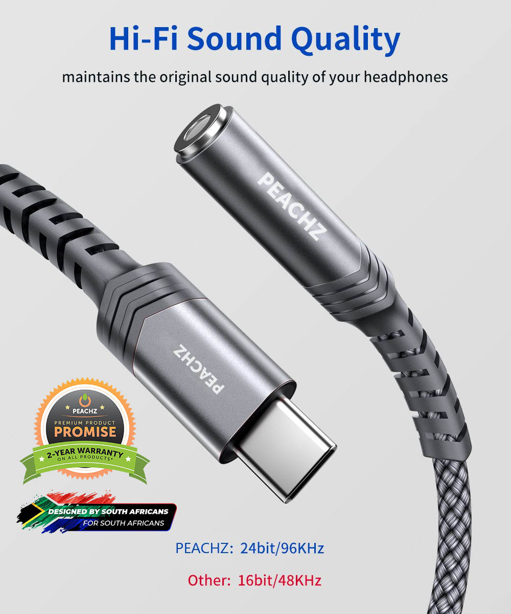 PEACHZ USB-C to 3.5mm Female Headphone Jack Adapter 0.18M