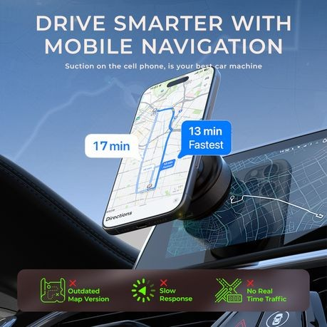 Peachz Electric Suction Phone Holder | MagSafe Car Mount | 360 PhoneStand