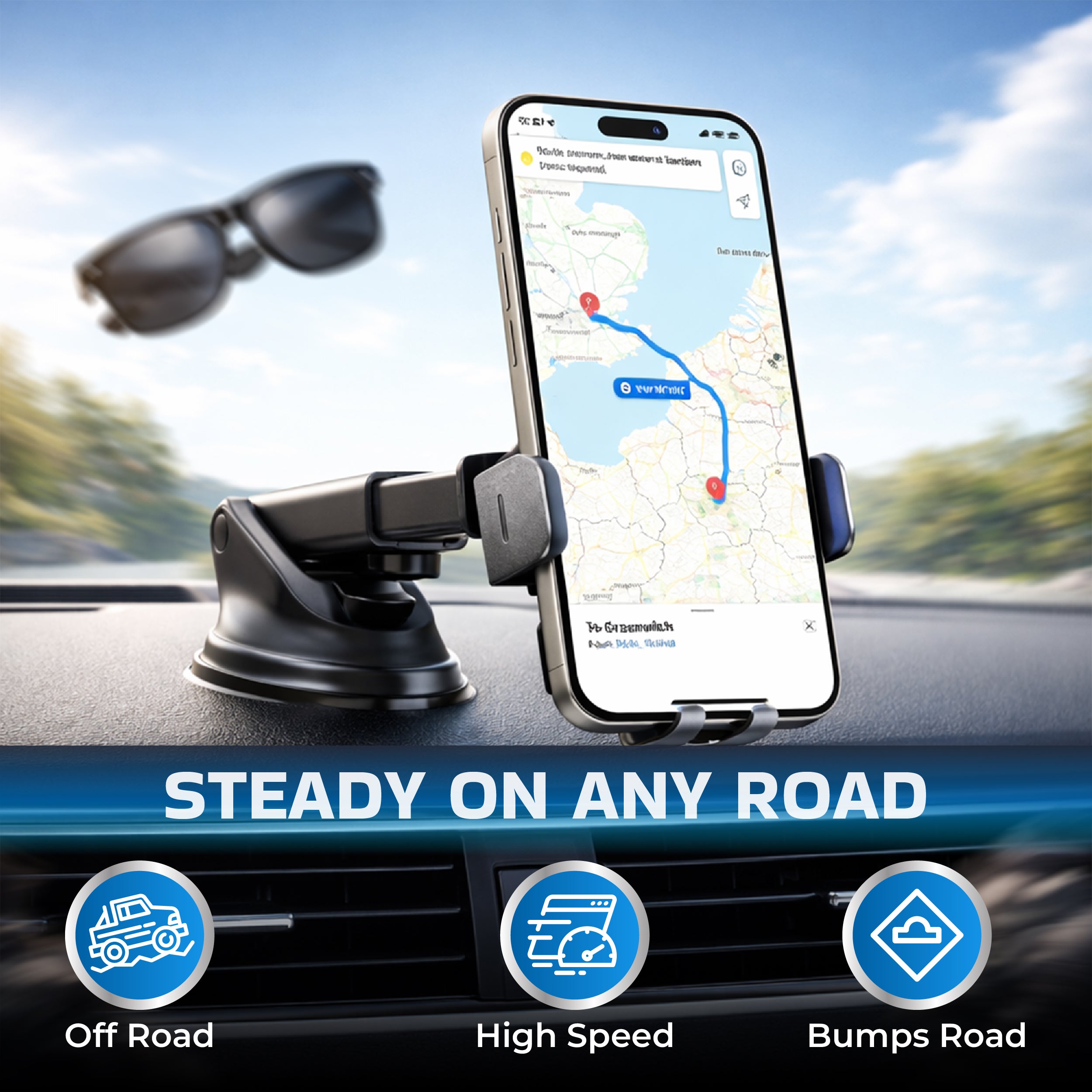 Peachz 15W Wireless Car Charger Dashboard Mount