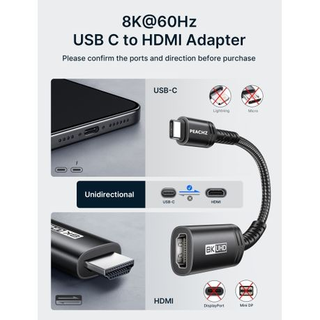 PEACHZ USB-C to HDMI Female Adapter 0.2M