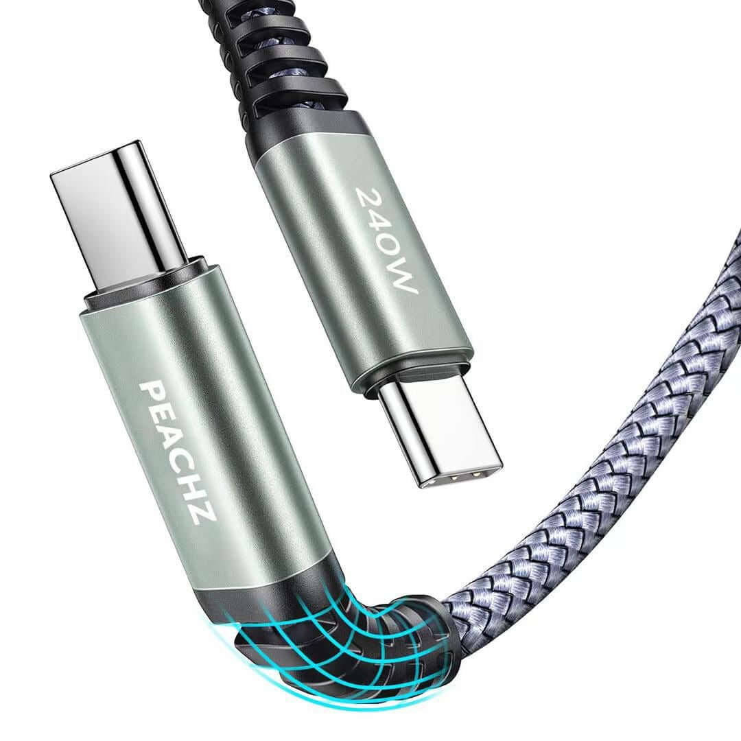 PEACHZ 240W Fast Charging USB-C to USB-C Nylon Braided Cable 1M