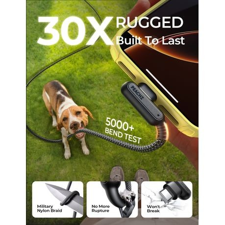 PEACHZ 240W USB-C to USB-C Right Angle Fast Charge 2 Pack with Magnetic Cable Clips 2 Meter