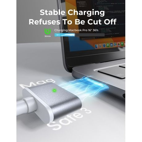 PEACHZ 140W USB-C Magnetic 3 Cable Fit for MacBook Charger 2M
