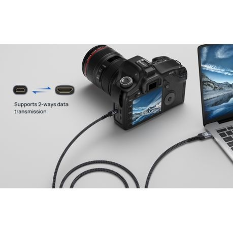 PEACHZ- Micro HDMI to HDMI Cable, 4K Micro HDMI to HDMI Male Cable Adapter 2 Meters
