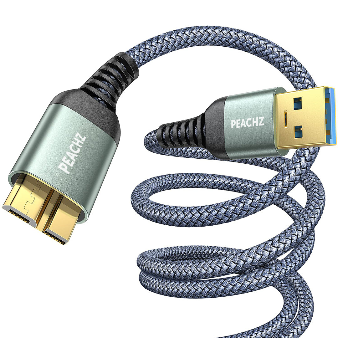 PEACHZ USB-A 3.0 Male to Micro B External Hard Drive Cable 2M