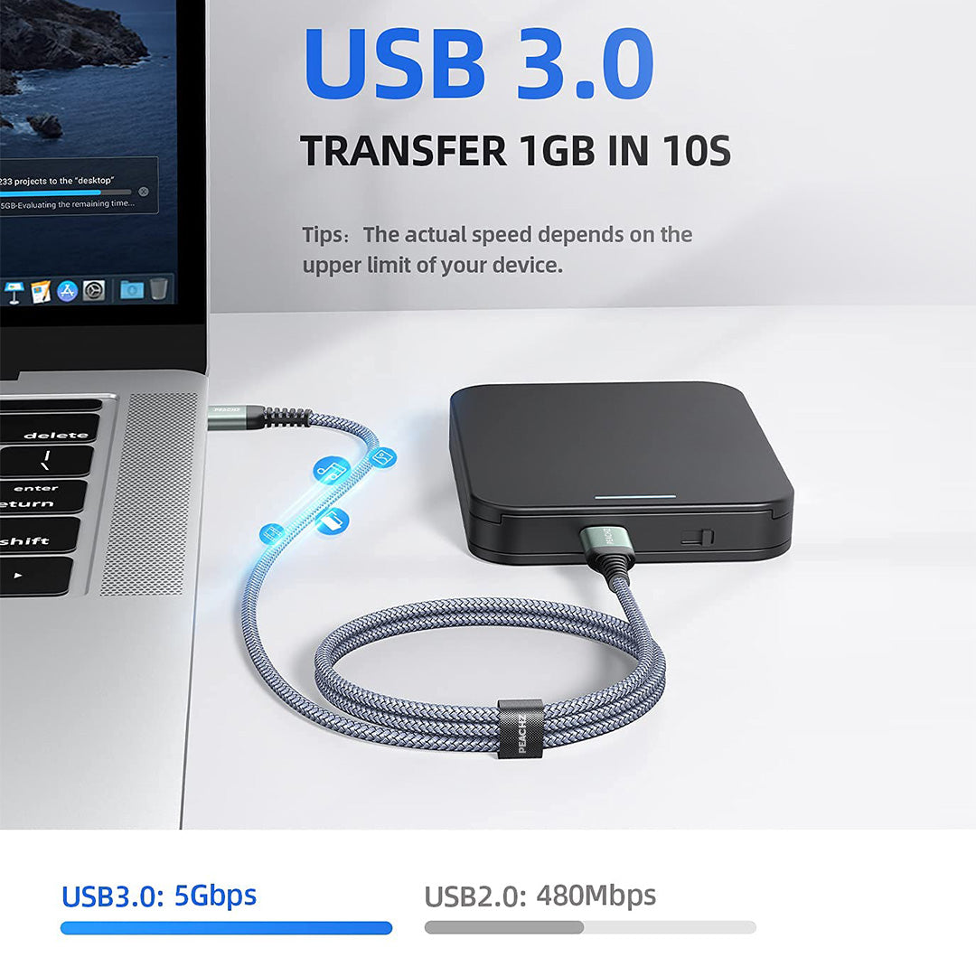 PEACHZ USB-A 3.0 Male to Micro B External Hard Drive Cable 2M
