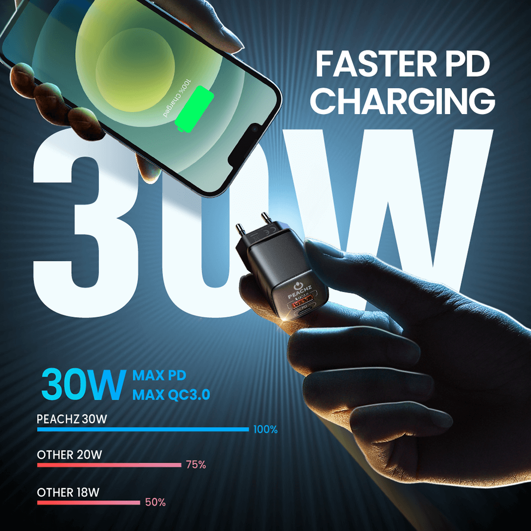 PEACHZ 30W Dual-Port Fast Charger