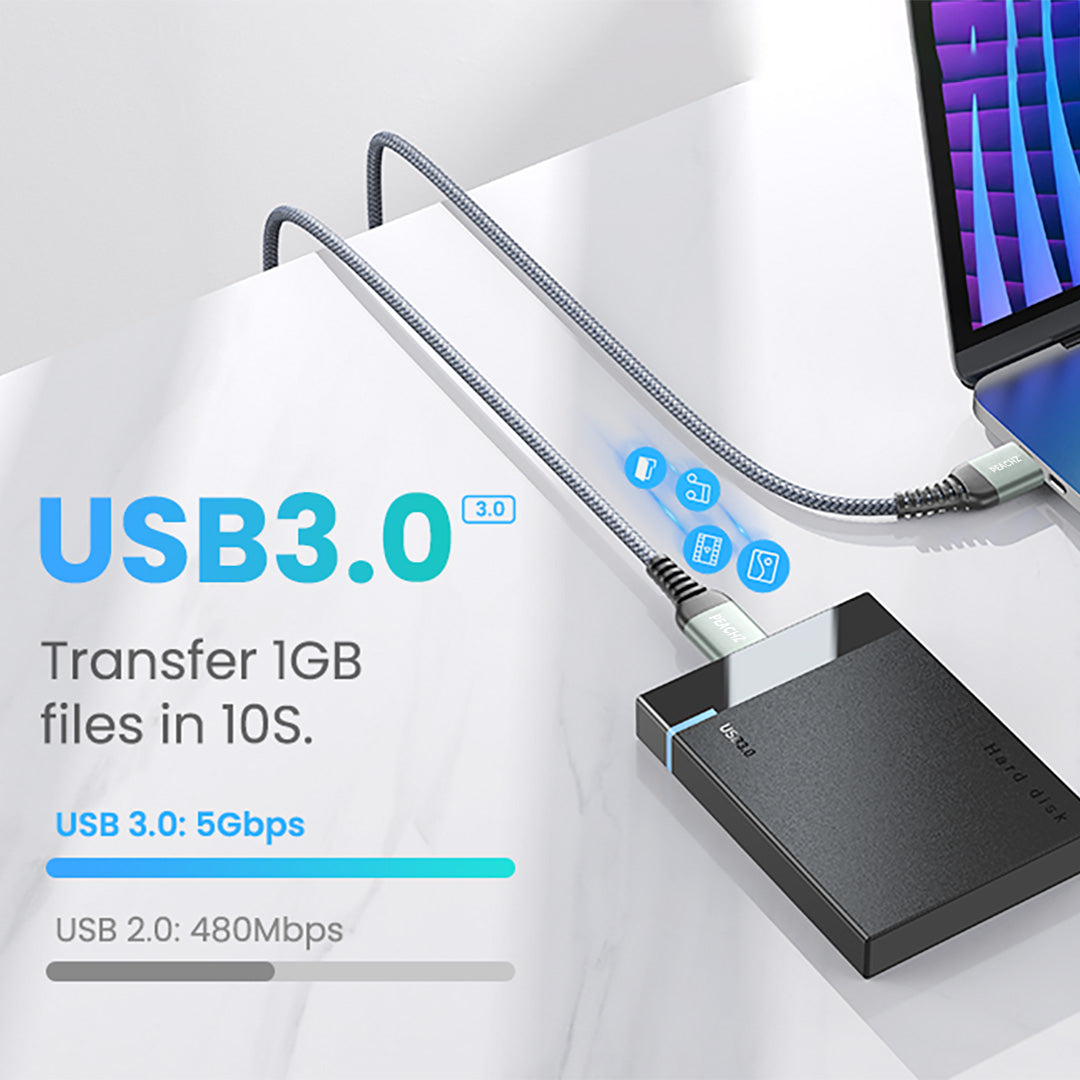 PEACHZ USB-A 3.0 Male to Micro B External Hard Drive Cable 2M