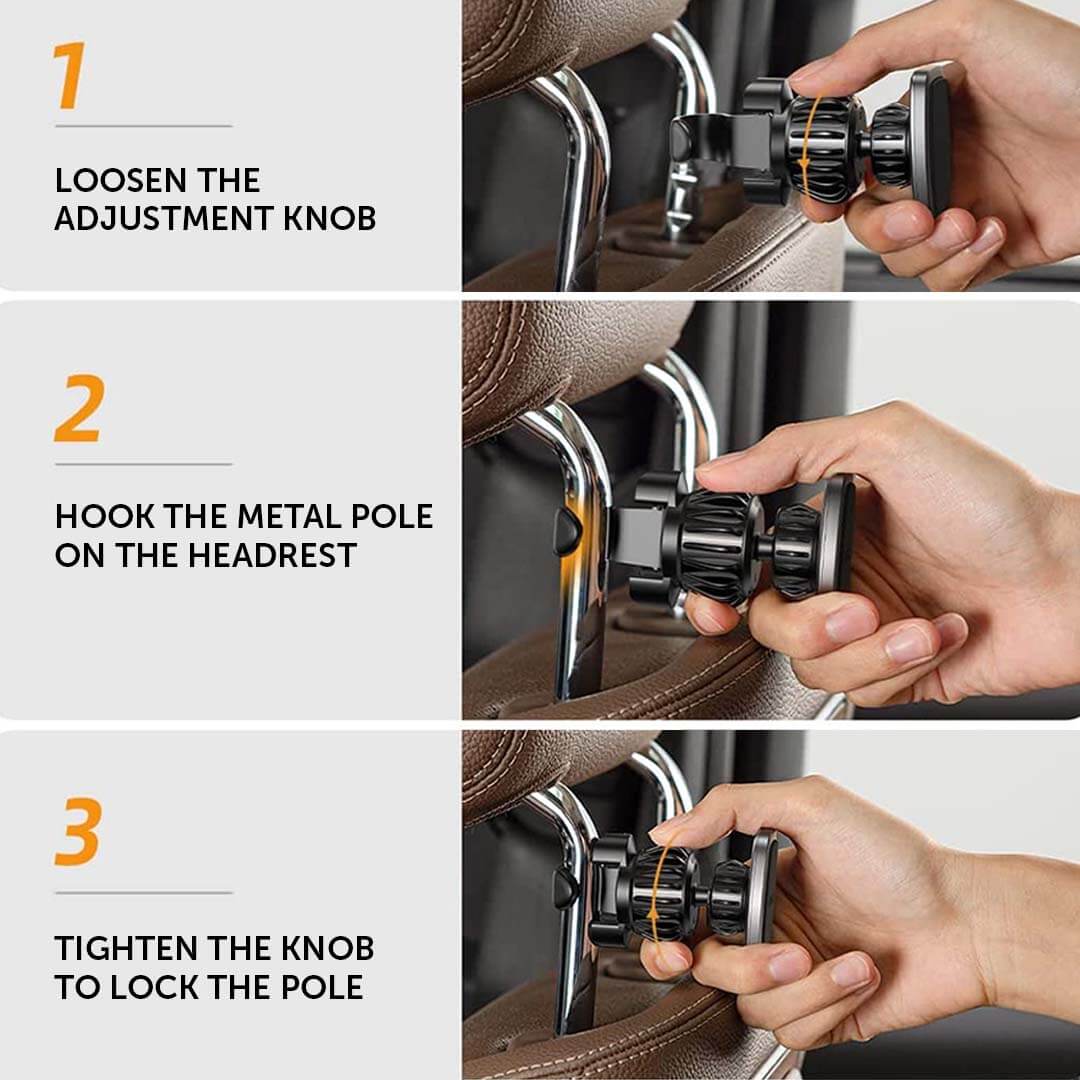 PEACHZ Magnetic Car Headrest Phone Holder