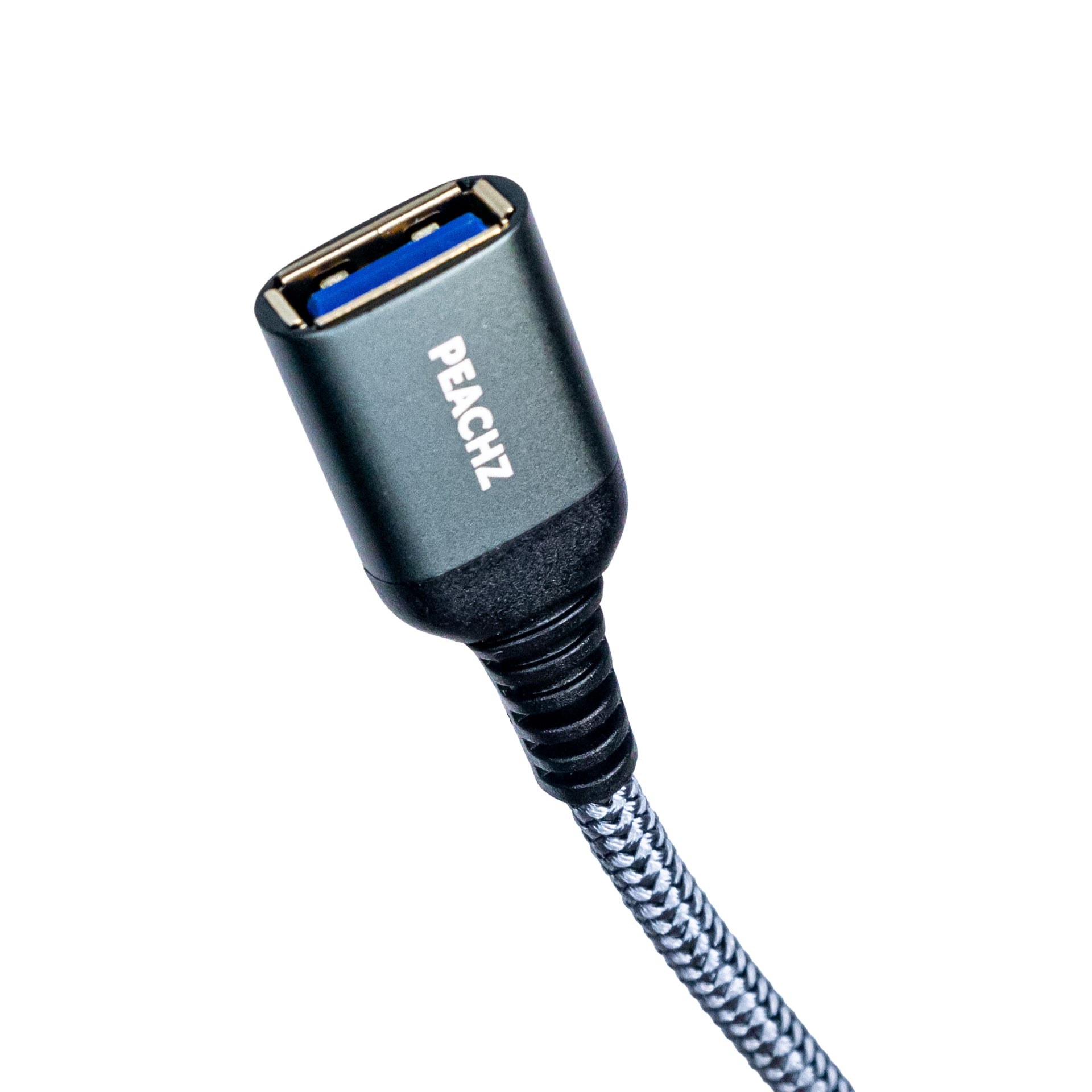 PEACHZ USB-A Male to USB-A Female USB 3.0 Nylon Braided Extension Cable 2M