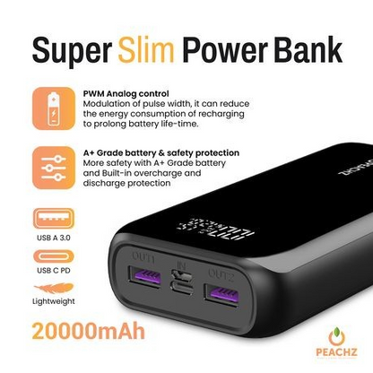 PEACHZ 20 000 mAh Fast Charging Power Bank