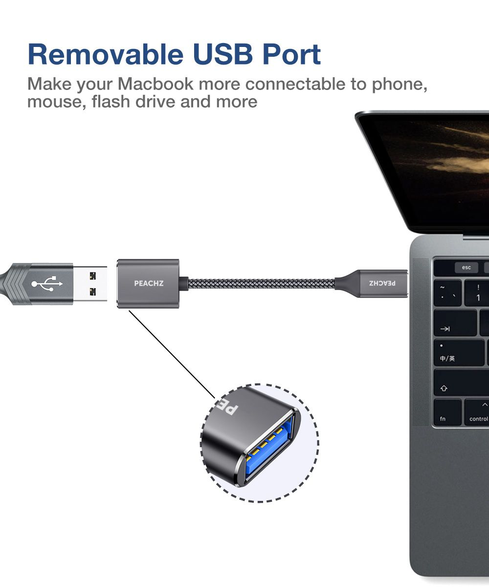 PEACHZ USB-C to USB-A Adapter