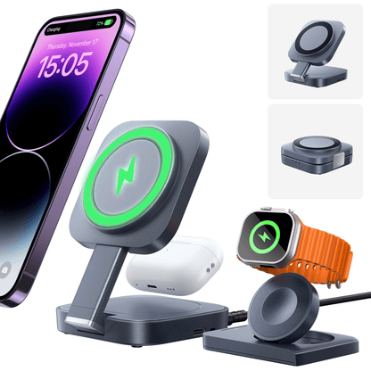 PEACHZ 3-in-1 Wireless Charging Station for Apple Devices