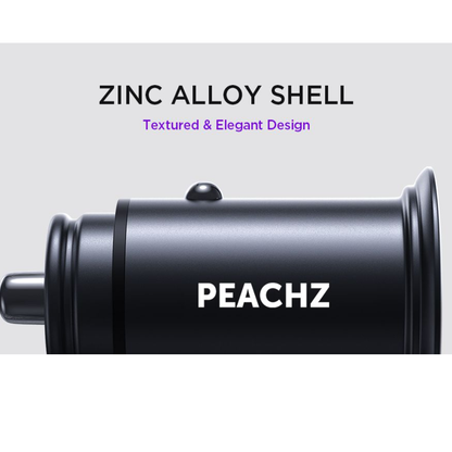 PEACHZ 4.8A Metal USB Car Charger