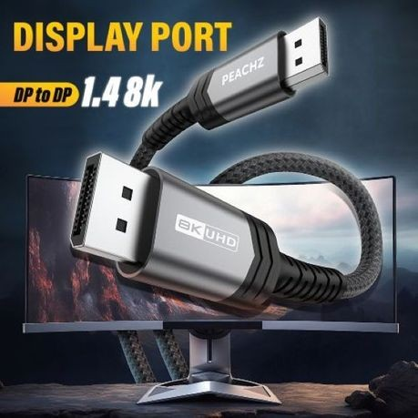 Peachz- 8K DisplayPort Cable 1.4, DP to DP Cable 2 meters High speed cable
