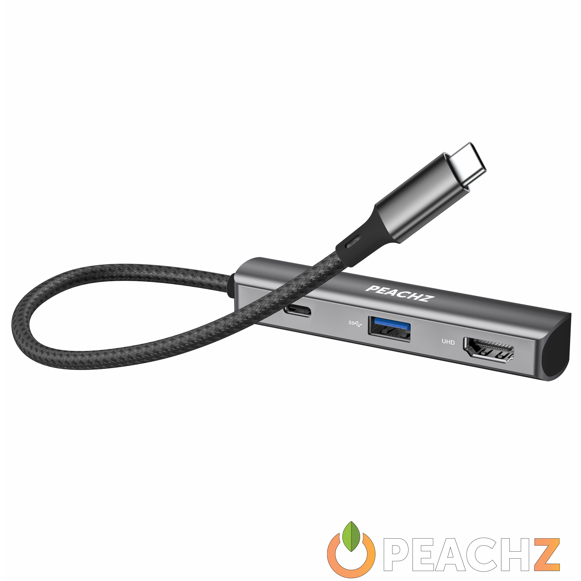 PEACHZ USB-C Multiport Hub - 4K@60HZ HDMI, USB 3.0 & PD Charging