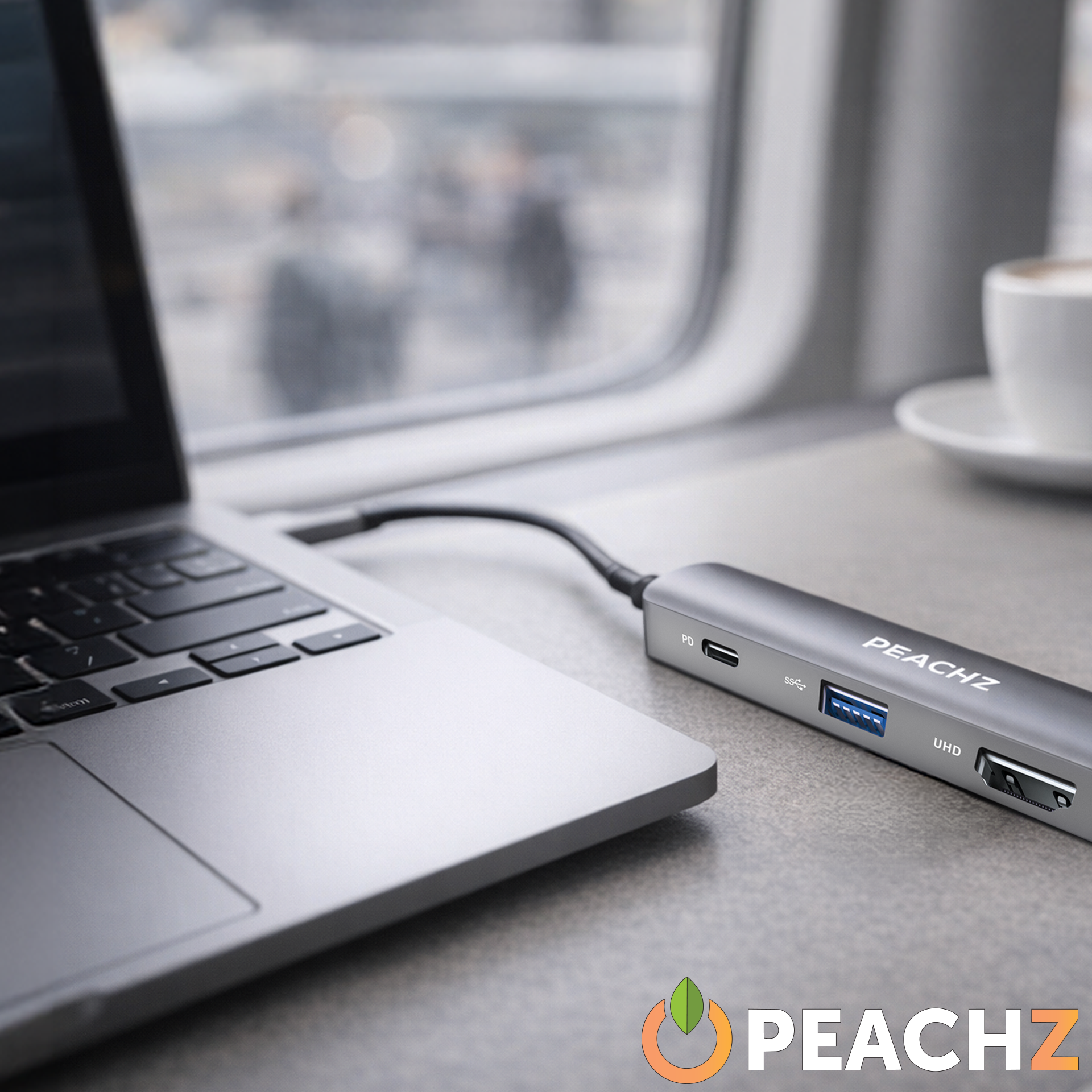PEACHZ USB-C Multiport Hub - 4K@60HZ HDMI, USB 3.0 & PD Charging