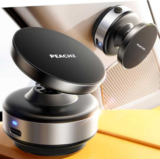 Peachz Electric Suction Phone Holder | MagSafe Car Mount | 360 PhoneStand