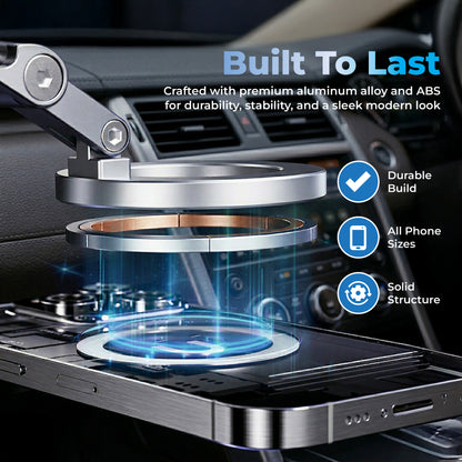 Peachz Adjustable Magnetic Car Phone Mount with Vacuum Suction