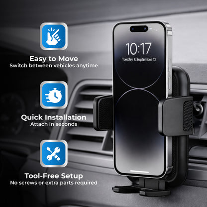 Peachz Air Vent Phone Holder with Secure Clip Mount