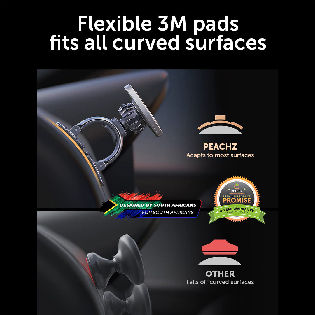 PEACHZ Flexible Car Dashboard Phone Mount with Magnetic Surface