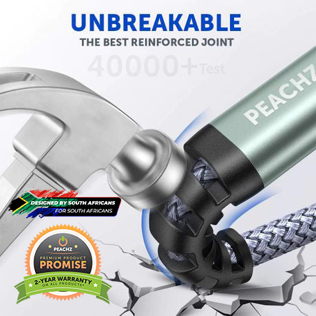 PEACHZ USB-C To USB-C Nylon Braided Cable 3M
