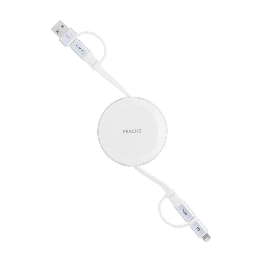 PEACHZ 4-in-1 Retractable 60W USB-C Multi-Charging Cable