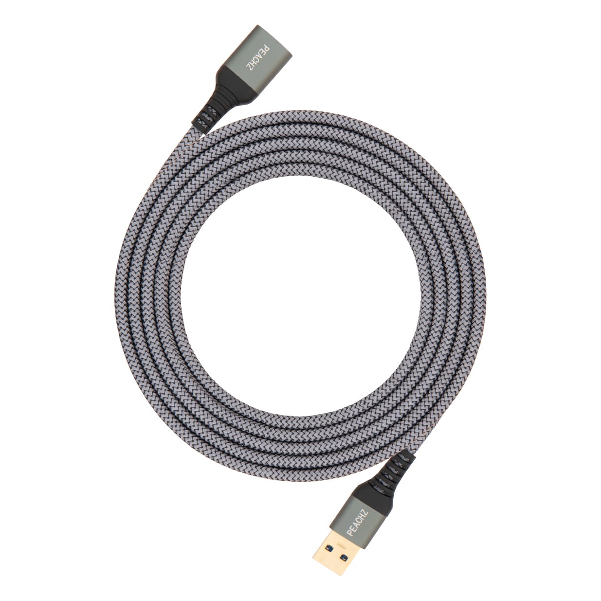 PEACHZ USB-A Male to USB-A Female USB 3.0 Nylon Braided Extension Cable