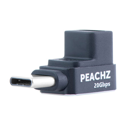 PEACHZ USB-C Male to USB-C Female Elbow Adapter 2-Pack