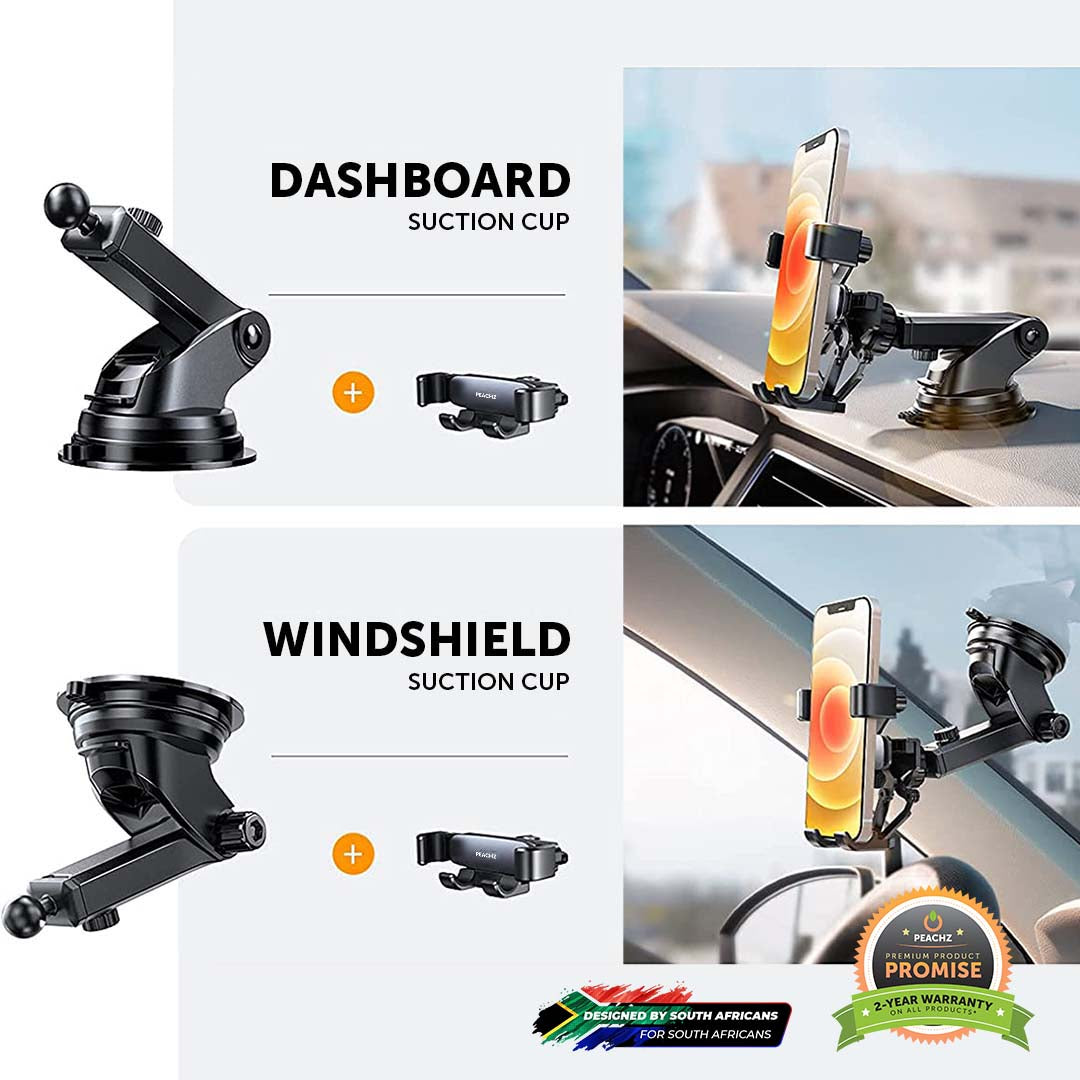 PEACHZ Dashboard Or Windshield Car Phone Mount