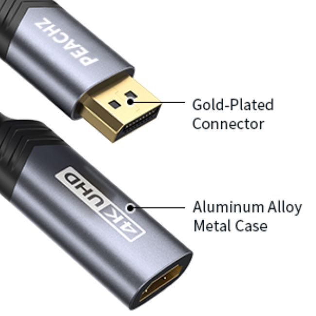 4K DisplayPort Male to HDMI Female 0.2M Adapter
