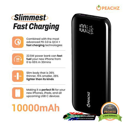 PEACHZ 10 000 mAh Fast Charging Power Bank