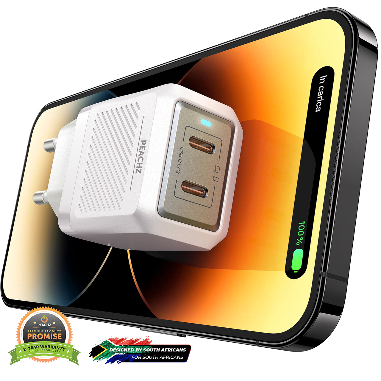 PEACHZ 40W Dual USB-C Fast Charger