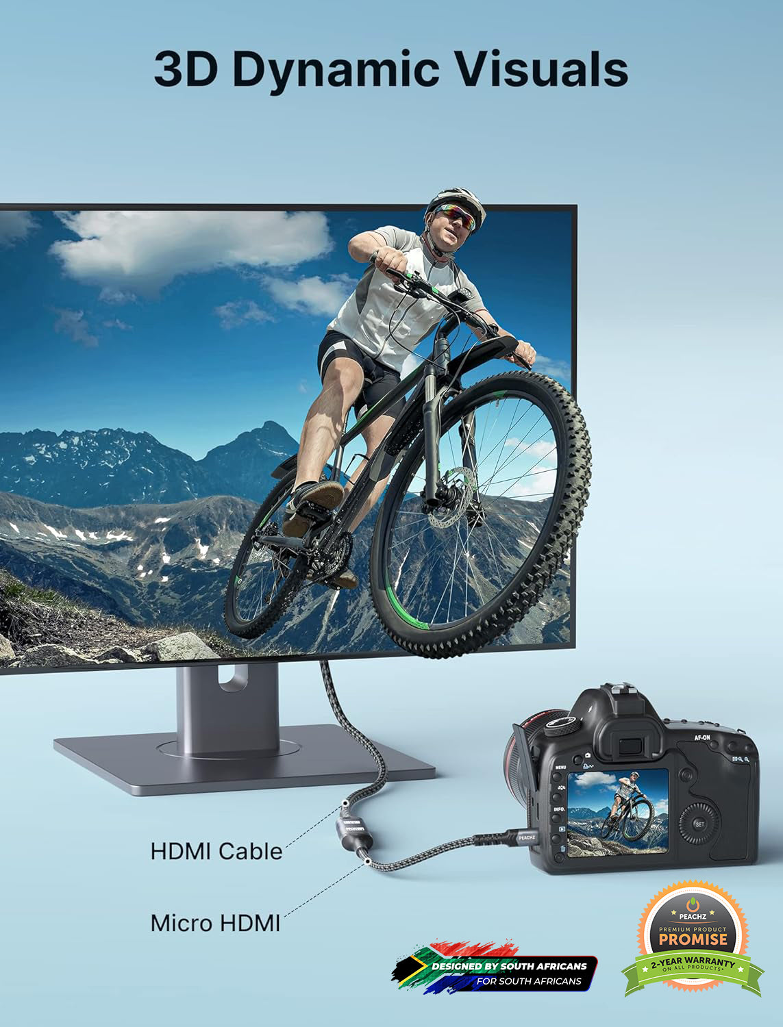 PEACHZ Micro-HDMI Male to HDMI Female Adapter 0.2M