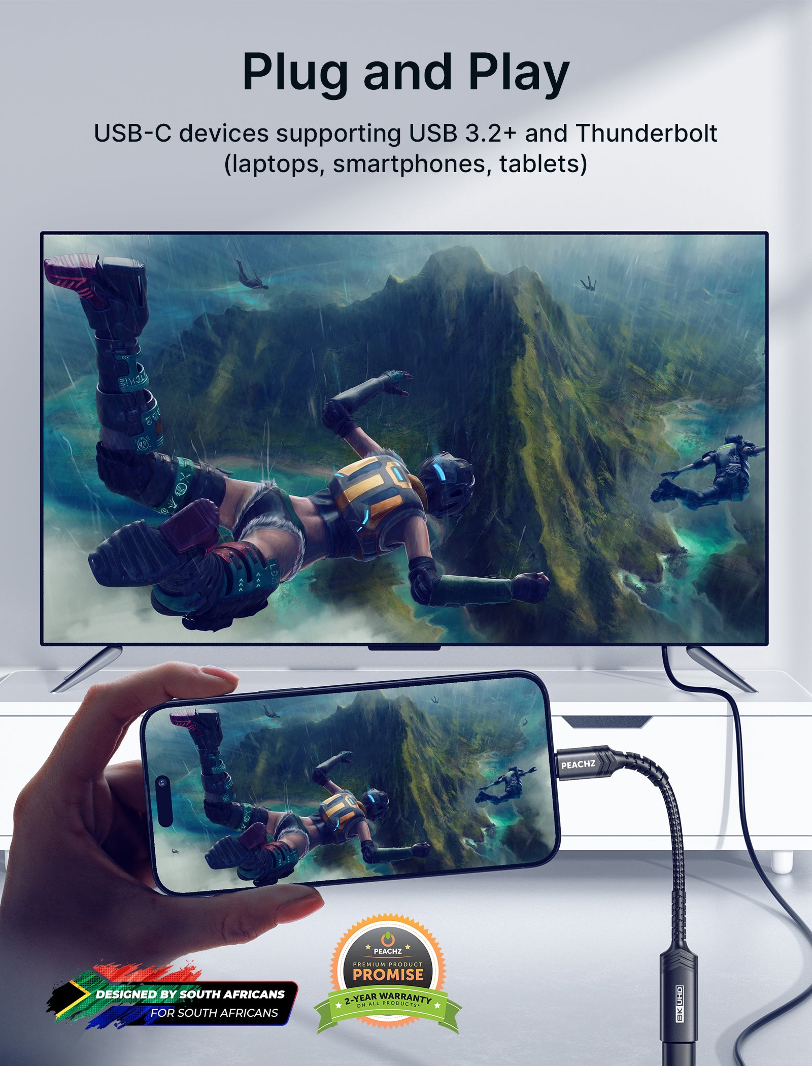 PEACHZ USB-C to HDMI Female Adapter 0.2M