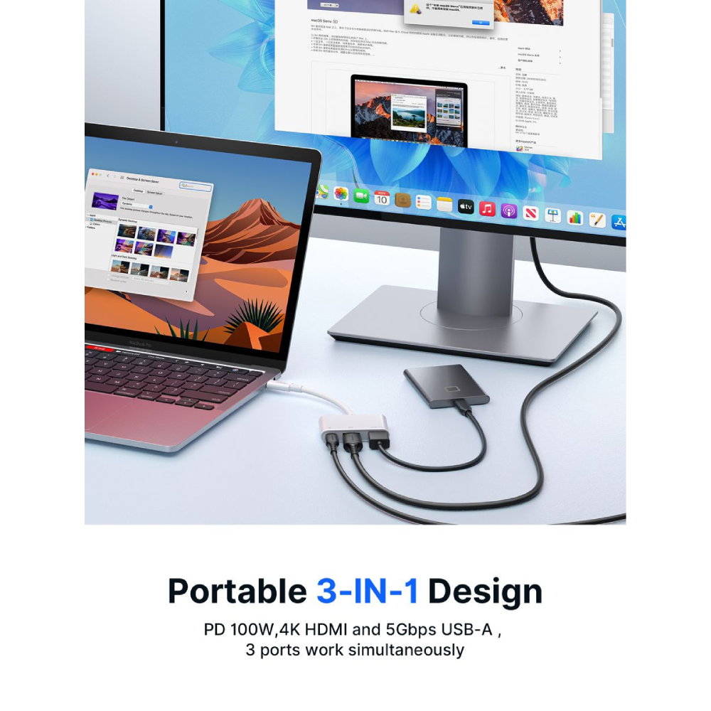 USB-C to HDMI 3-in-1 Adapter